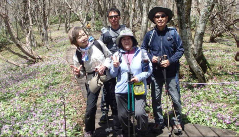 会山行報告　船通山カタクリ山行